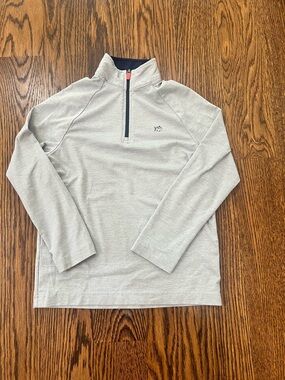 Small Children’s Light Gray Quarter-Zip Pullover with Subtle Logo